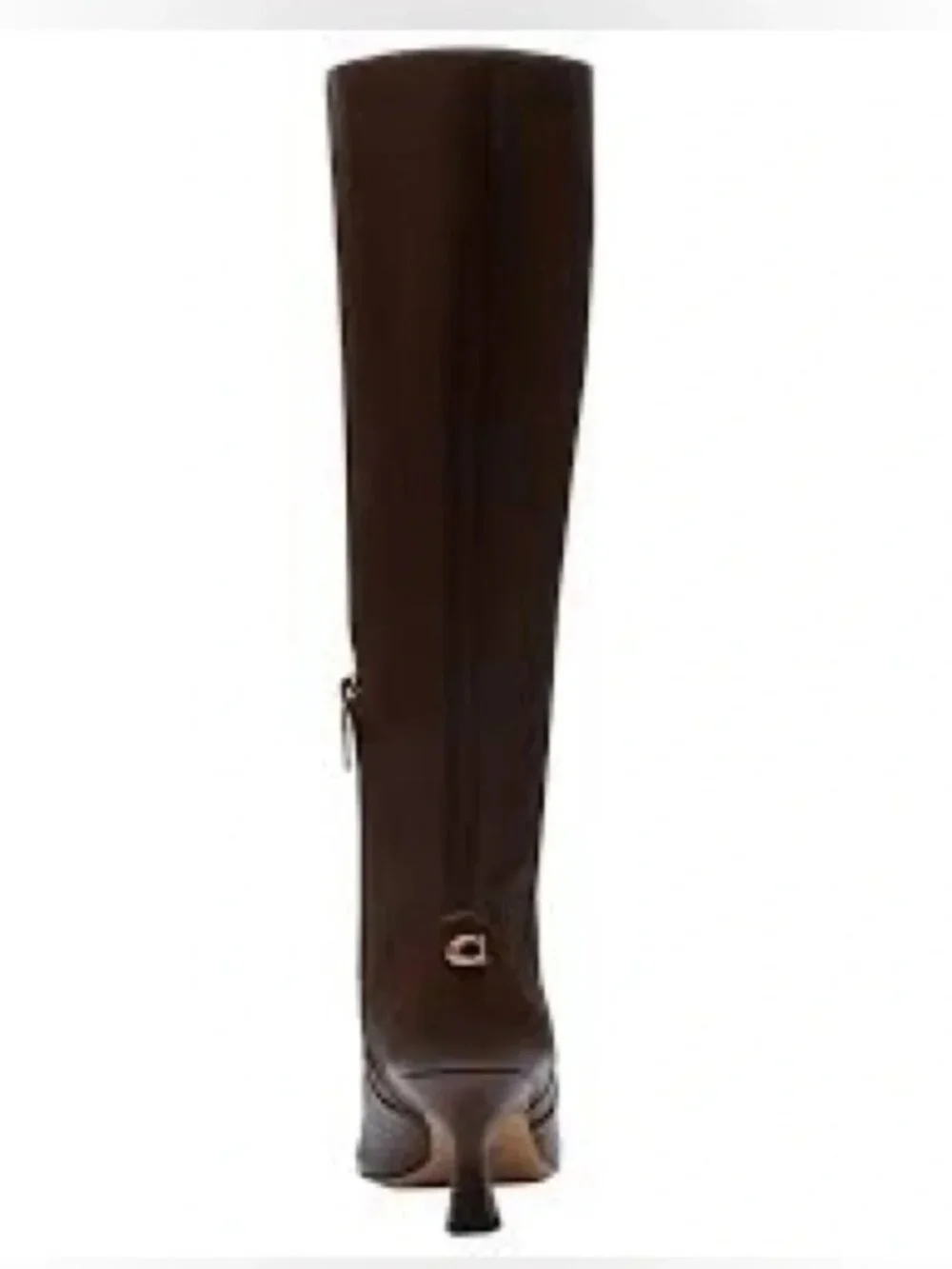 COACH Sculpted C Maple Leather Kitten Heel Knee High Boots Size 5 NWT